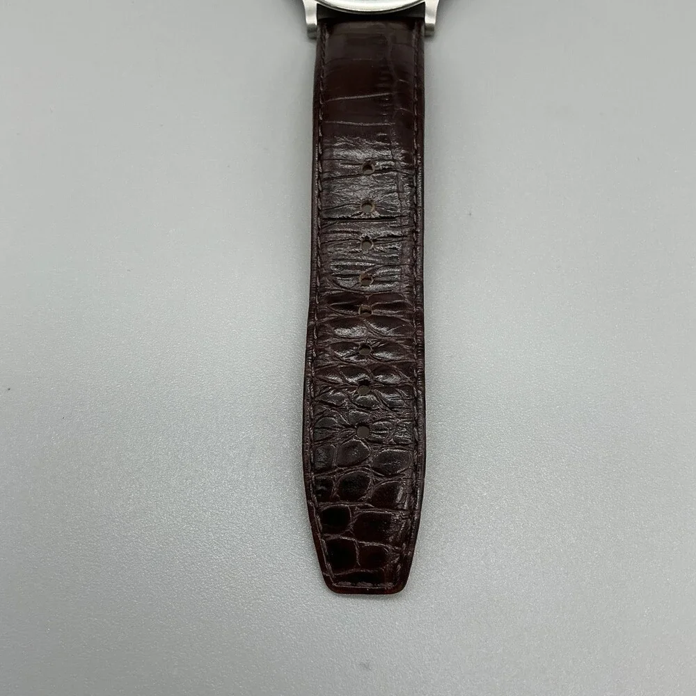 Tommy Bahama Mens Watch 40mm Gold Tone Brown Leather TB1051 Date New Battery